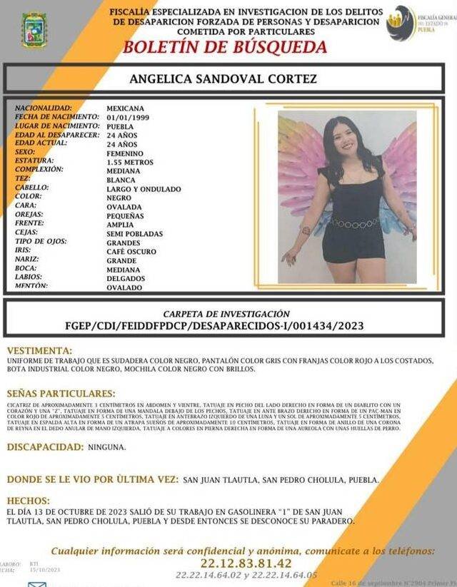 Buscan a Angelica, desapareció en San Pedro Cholula.