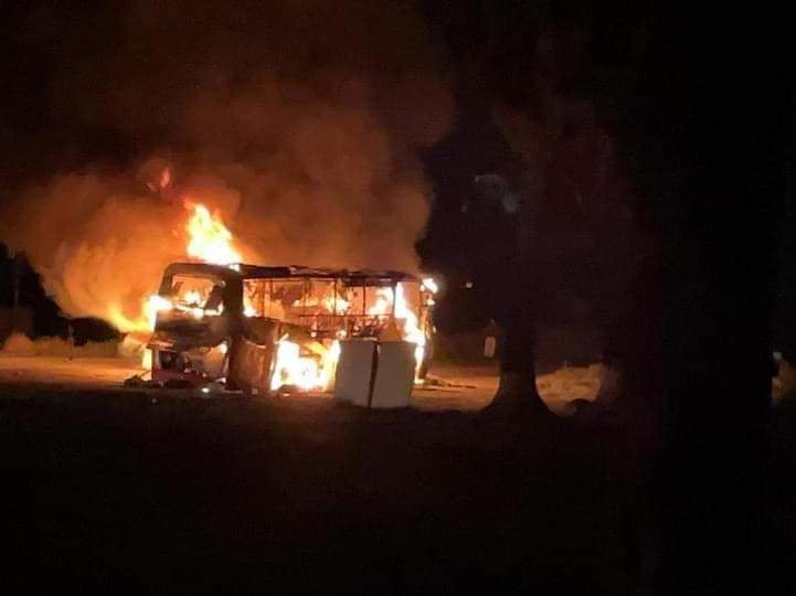 Autobús con Peregrinos se Incendia entre Coahuila y Nuevo León.