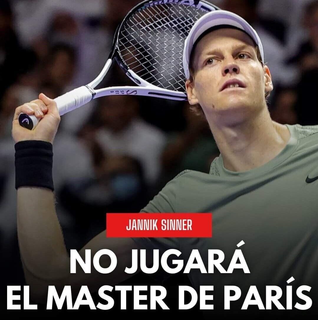 Jannik Sinner se baja por enfermedad del Masters 1000 de París.