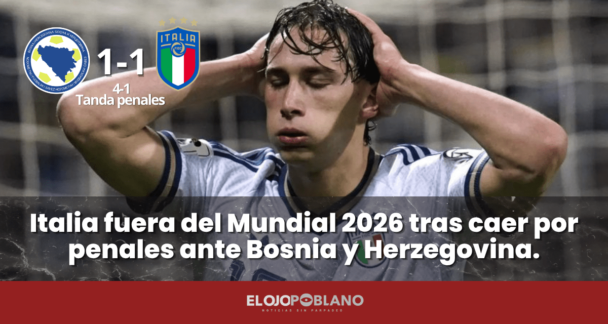 Italia se queda fuera del Mundial 2026.