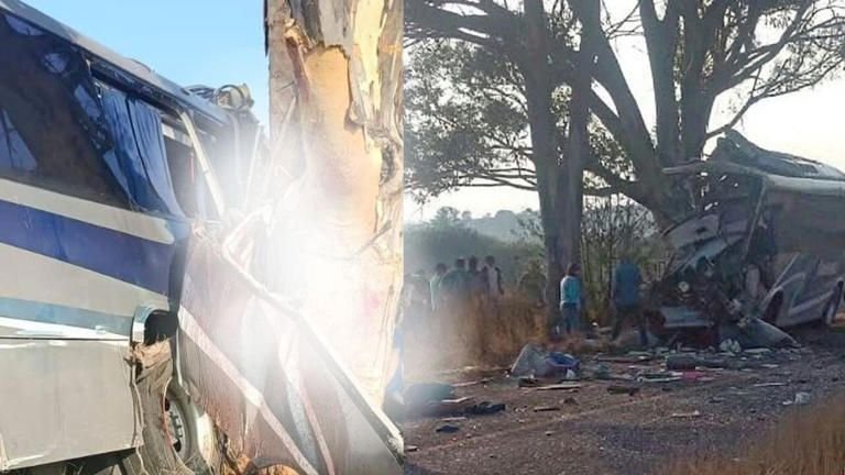 Autobús se estrella contra un árbol; deja al menos 9 muertos y 14 heridos